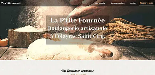 Aperçu création du site web de la boulangerie la P'tite fournée